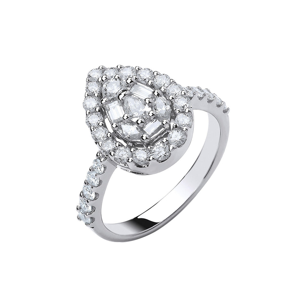 18ct White Gold 1.00ct Pear Shaped Diamond Ring – product view