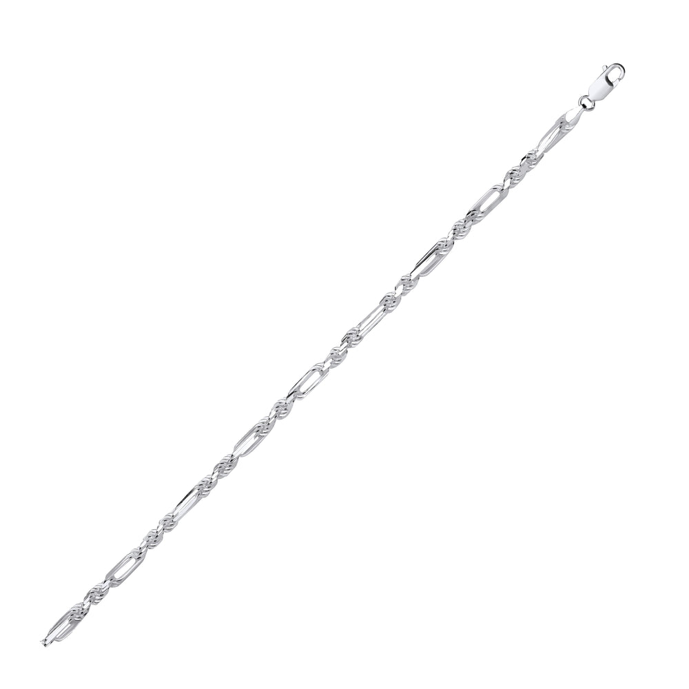 Silver 4.7mm Rope & Open Elongated Link Chain