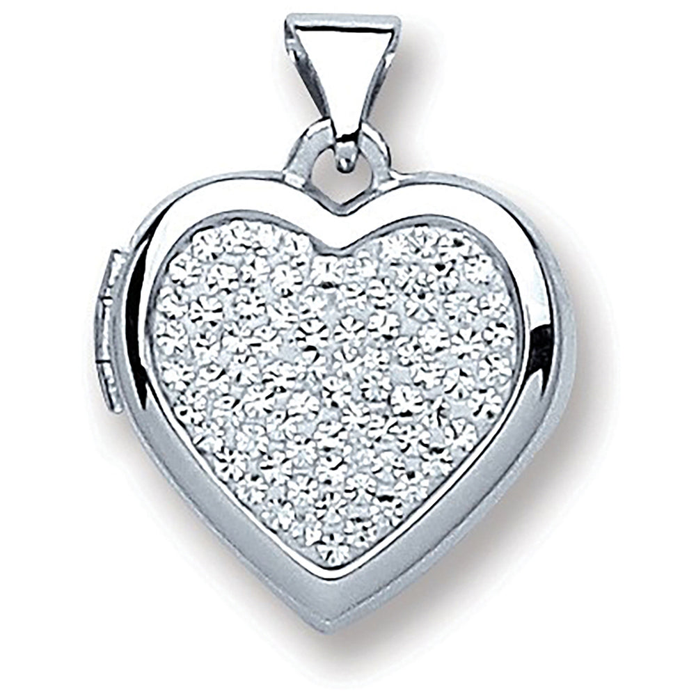 Silver Heart all Crystals Locket – product view