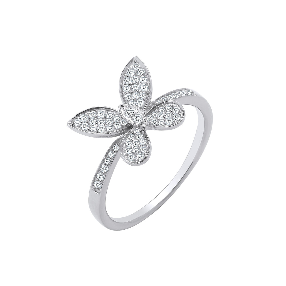 9ct White Gold 0.27ct Butterfly Ring – product view