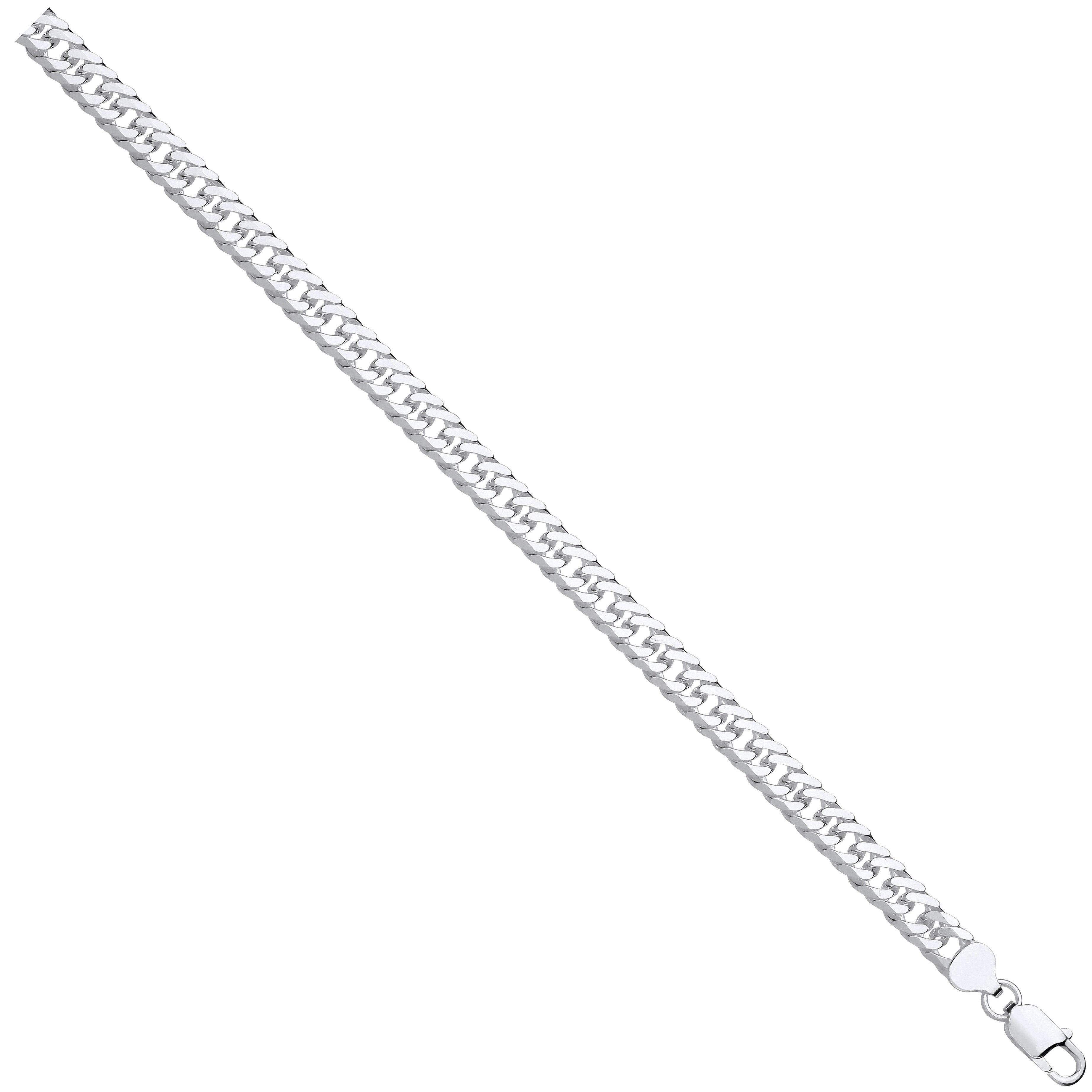 Silver Double Curb 8mm Chain