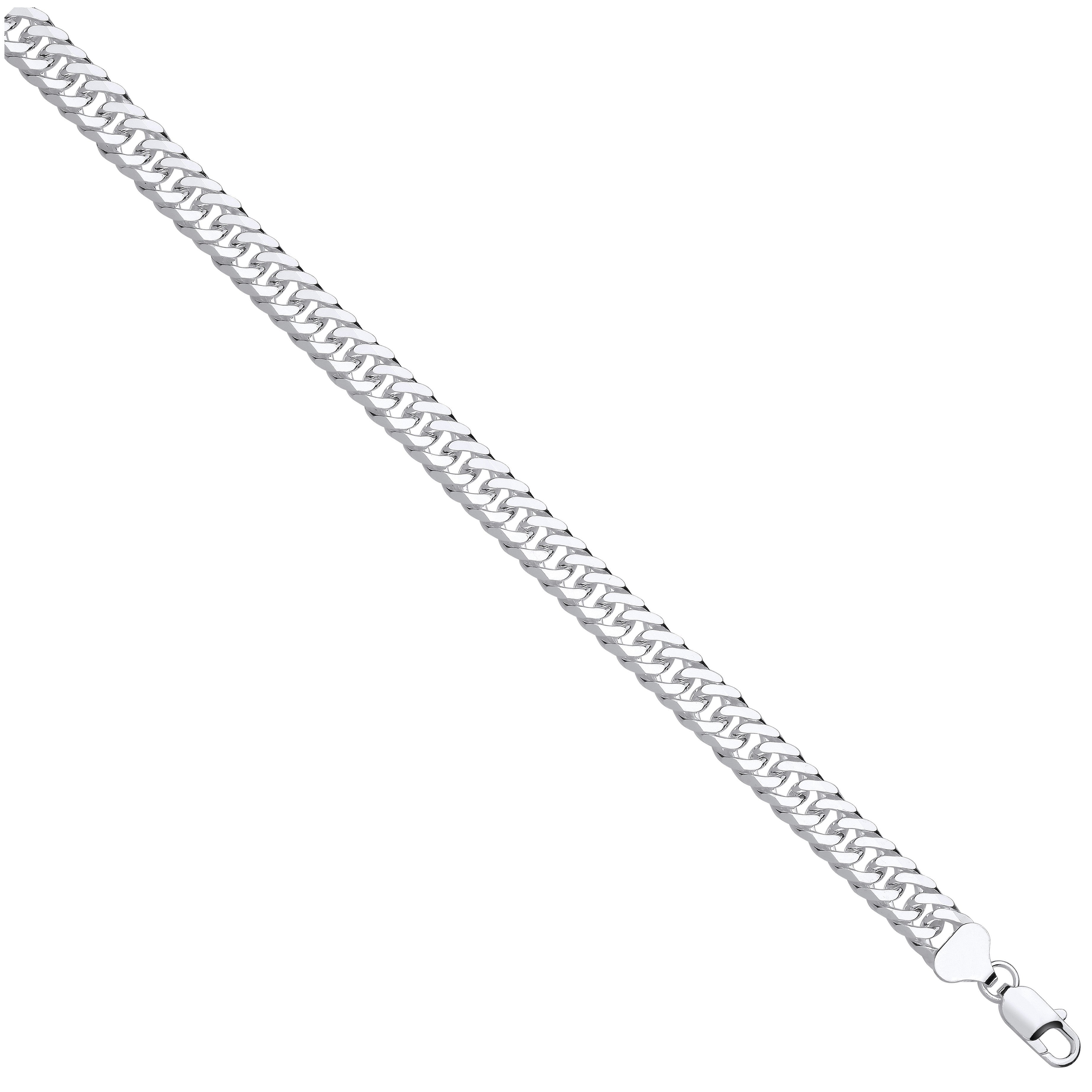 Silver Double Curb 9mm Chain