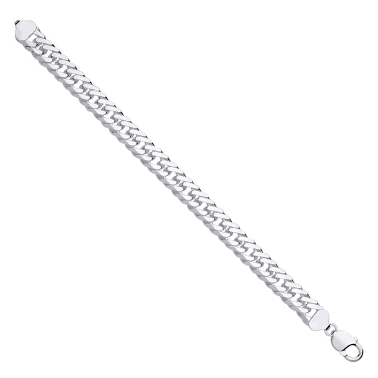 Silver 11mm Double Curb Gents Bracelet