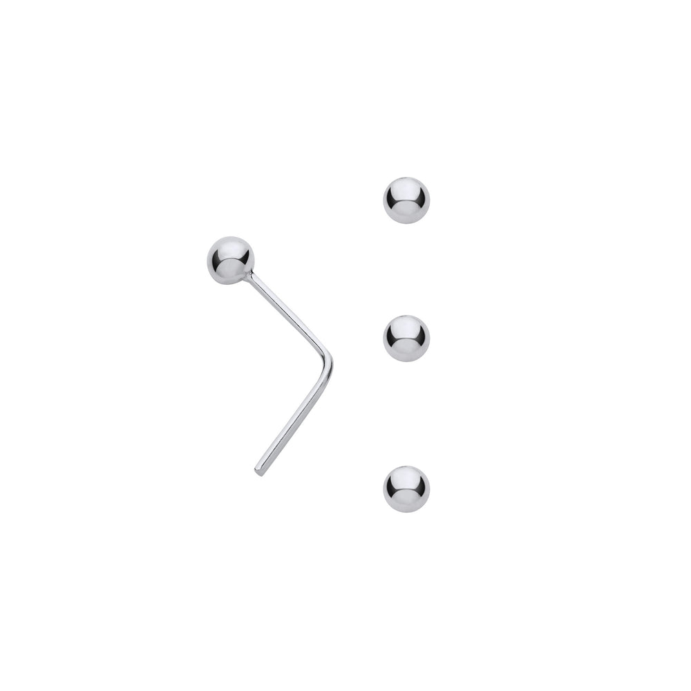 Silver 2.5mm Ball Nose Studs (pack of 3) – product view