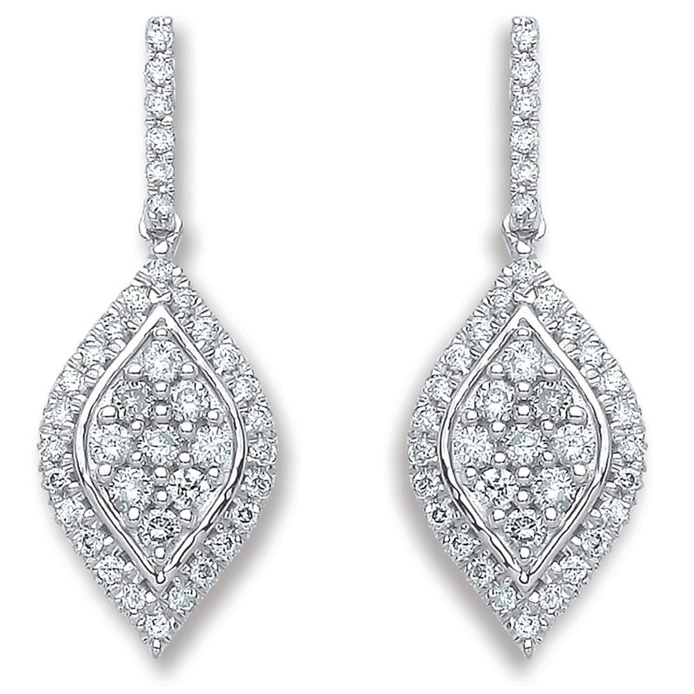 18ct White Gold 0.50ct Diamond Drop Earrings
