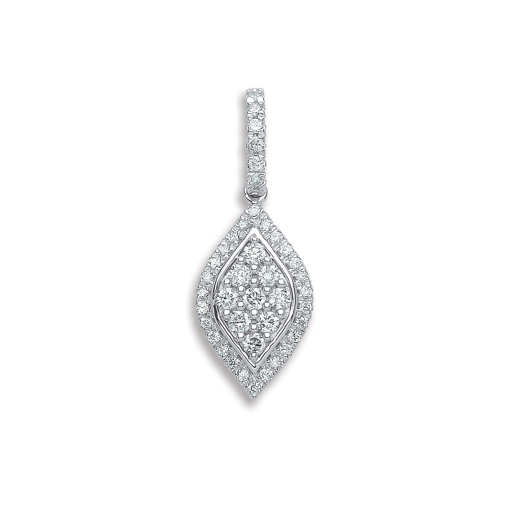 18ct White Gold 0.33ct Diamond Drop Pendant