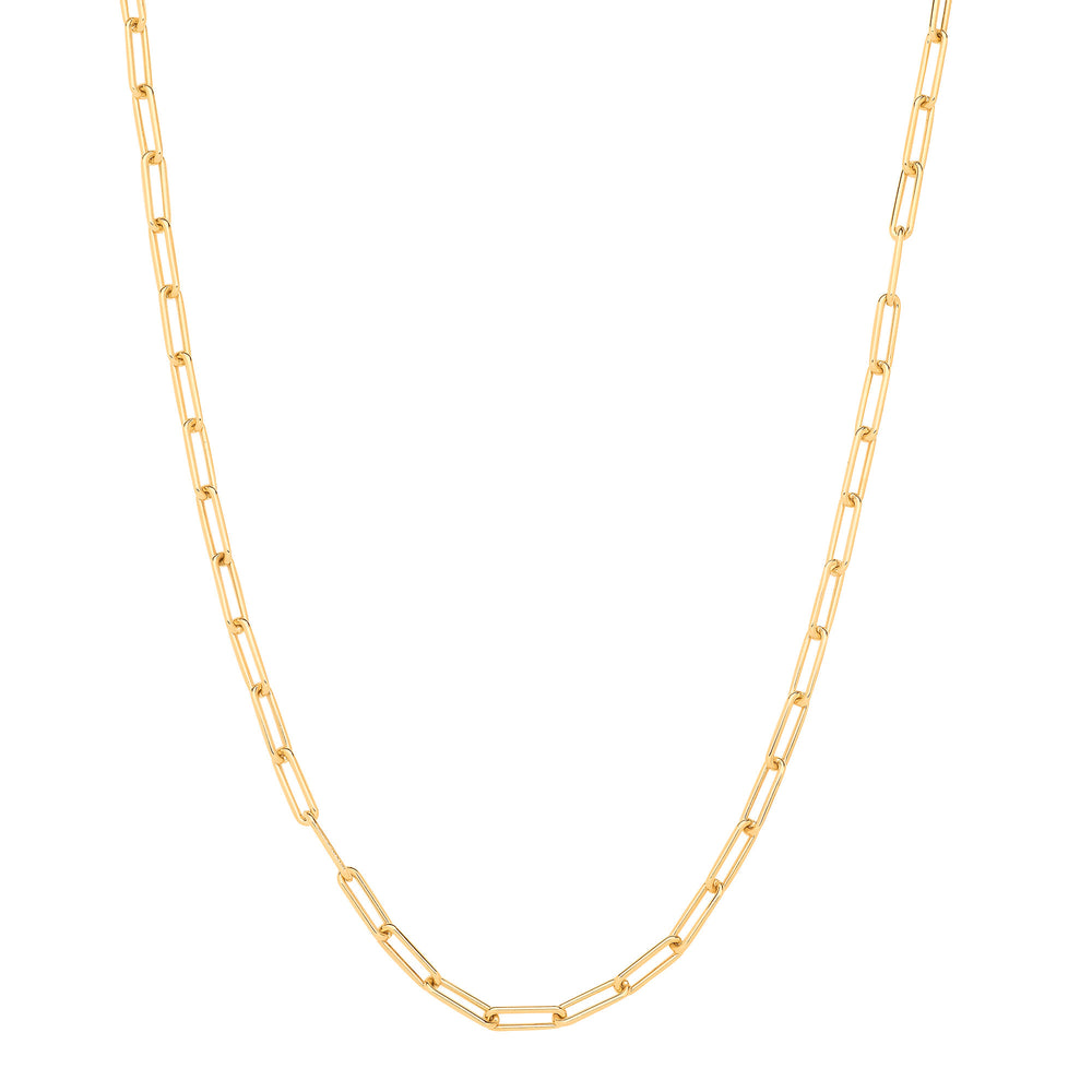 Yellow Gold Paper Clip Hollow 4.6mm Necklace/Bracelet
