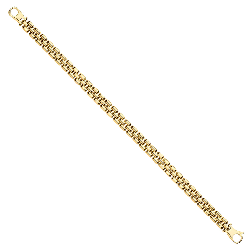 Yellow Gold 6.4mm Panther Link Ladies Bracelet
