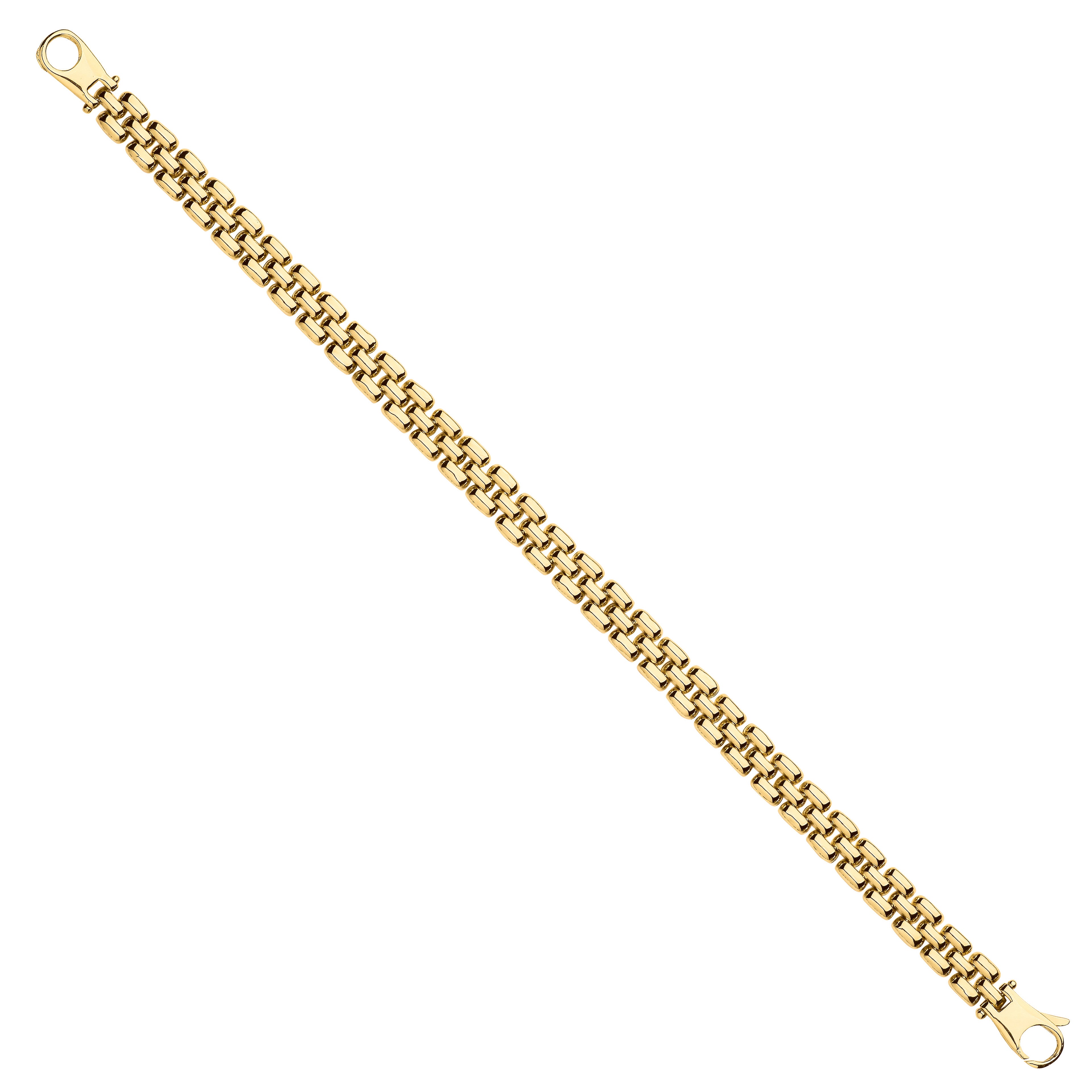 Yellow Gold 6.4mm Panther Link Ladies Bracelet