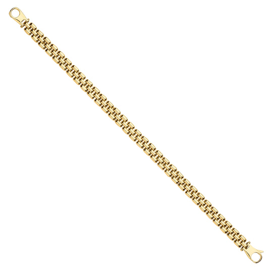 Yellow Gold 6.4mm Panther Link Ladies Bracelet