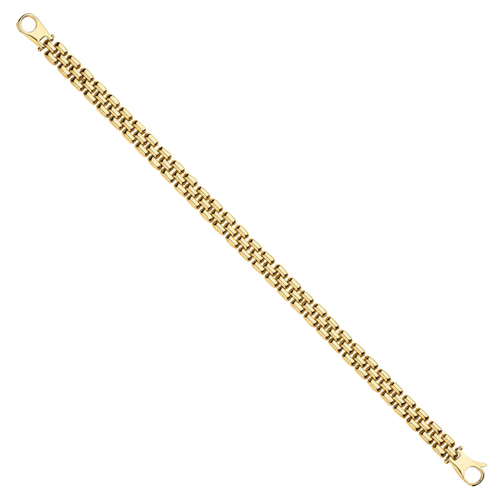 Yellow Gold 6.4mm Panther Link Ladies Bracelet
