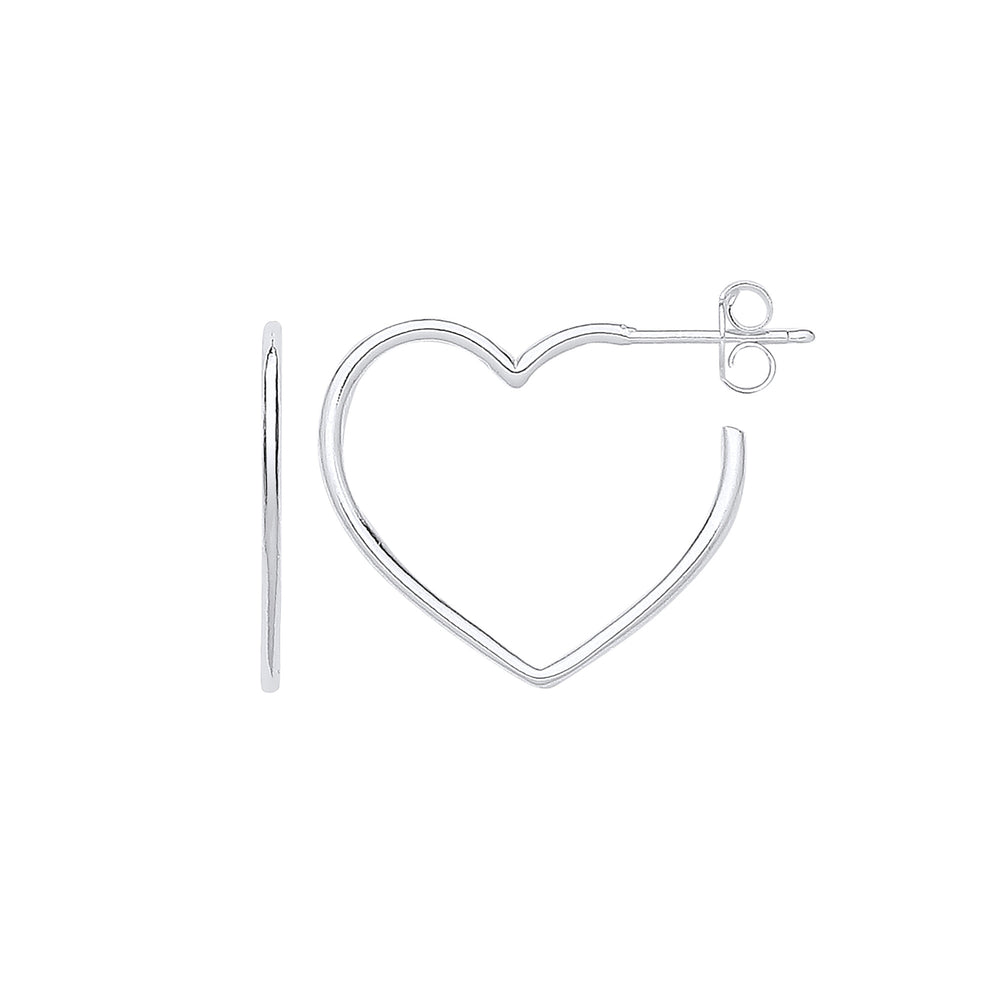 Silver Heart Hoop Earrings – product view