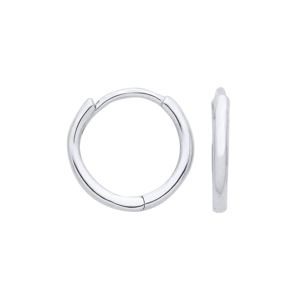 White Gold 10mm Plain Hinged Sleepers