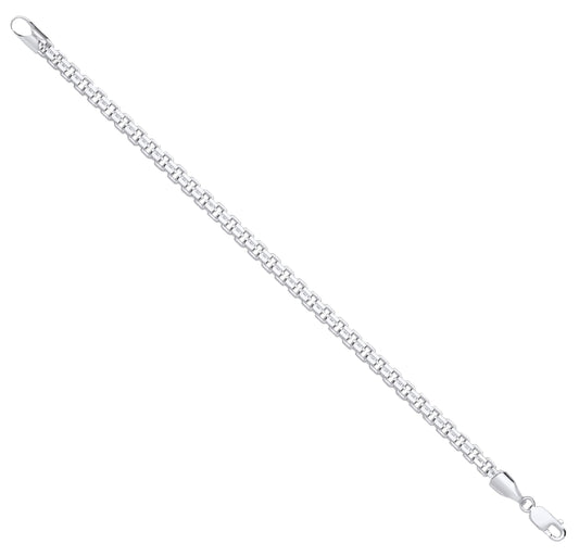 Silver 4.9mm Cage Gents Bracelet