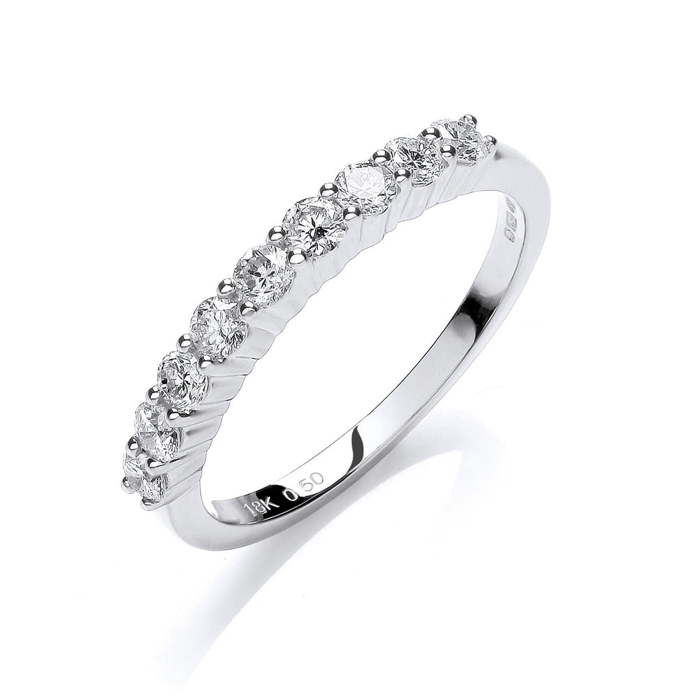 18ct White Gold 0.50ctw Diamond Half Eternity Ring – product view