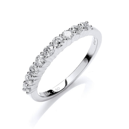 18ct White Gold 0.50ctw Diamond Half Eternity Ring – product view