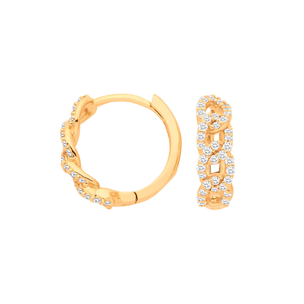9ct Yellow Gold Diamond 0.28ctw Huggie Earrings – product view