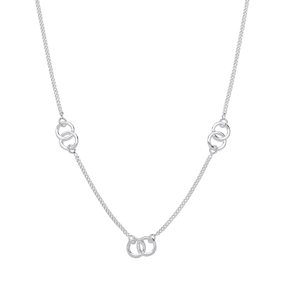 Silver Entwined Circles 17" Necklace