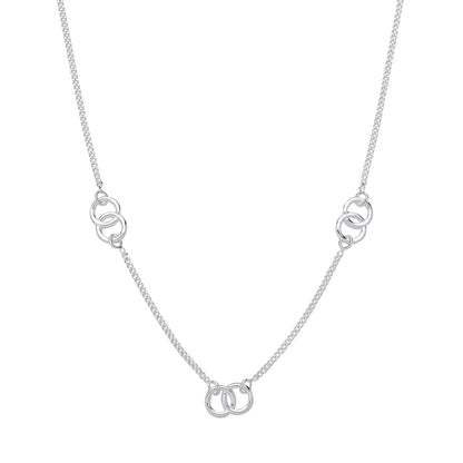 Silver Entwined Circles 17" Necklace
