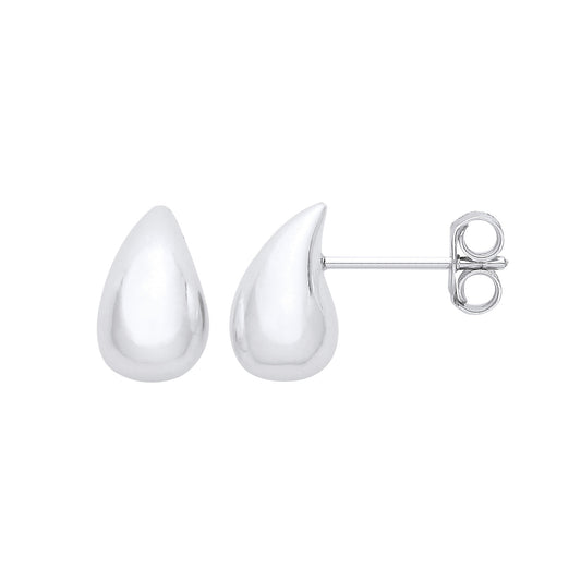 Silver Teardrop Studs