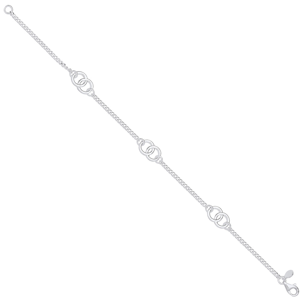 Silver Entwined Circles Ladies Bracelet – product view