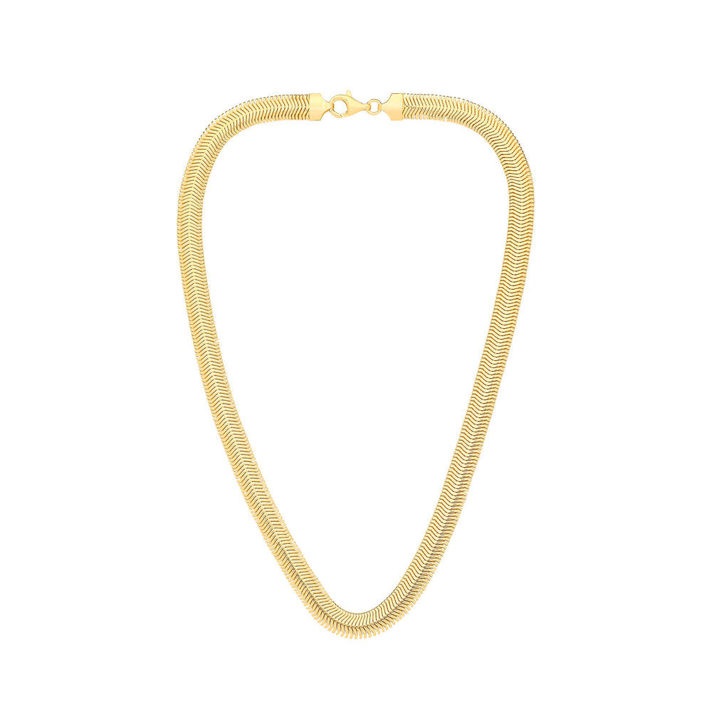 Silver Yellow Gold Plated 8.0mm Herringbone 17" Collarette/7.5"Bracelet