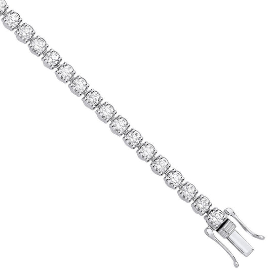 9ct White Gold 3.00ctw LAB GROWN Diamond Tennis Bracelet White GoldI Certified