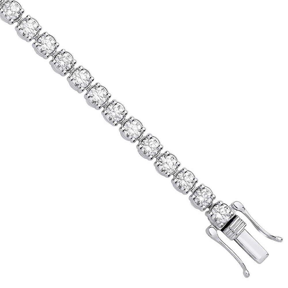 9ct White Gold 5.00ctw LAB GROWN Diamond Tennis Bracelet White GoldI Certified
