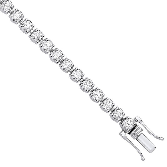 9ct White Gold 5.00ctw LAB GROWN Diamond Tennis Bracelet White GoldI Certified