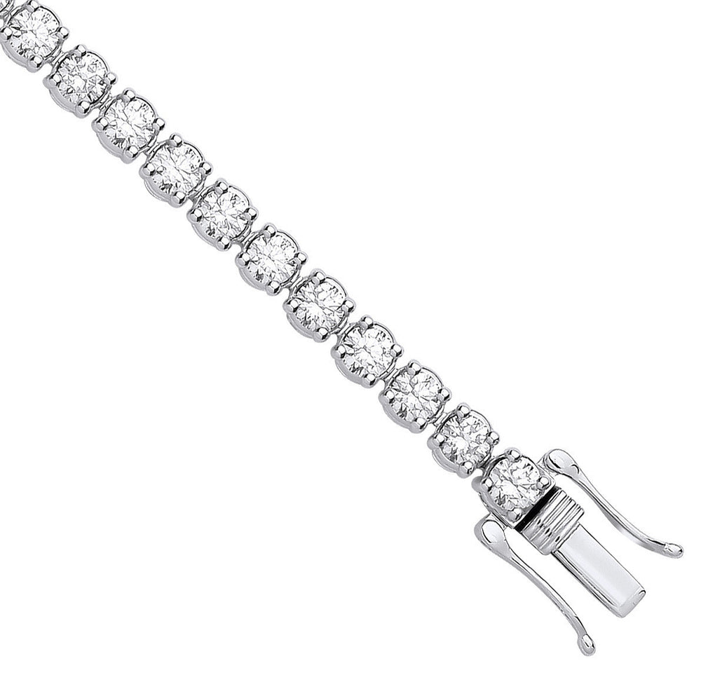 9ct White Gold 7.00ctw LAB GROWN Diamond Tennis Bracelet White GoldI Certified