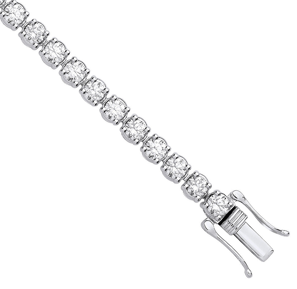 9ct White Gold 7.00ctw LAB GROWN Diamond Tennis Bracelet White GoldI Certified