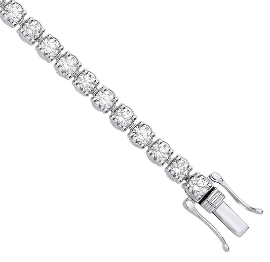 9ct White Gold 7.00ctw LAB GROWN Diamond Tennis Bracelet White GoldI Certified