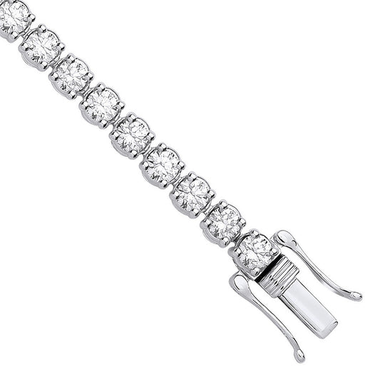 9ct White Gold 10.00ctw LAB GROWN Diamond Tennis Bracelet White GoldI Certified