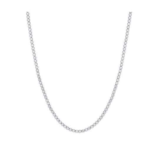 9ct White Gold 10.00ctw LAB GROWN 17" Diamond Tennis Necklace White GoldI Certified