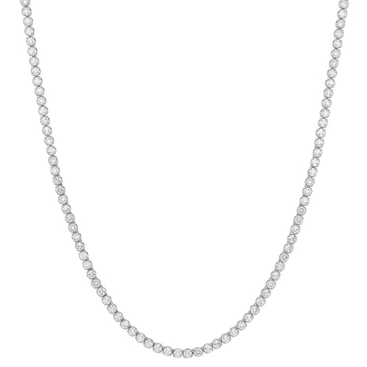 9ct White Gold 20.00ctw LAB GROWN 17" Diamond Tennis Necklace White GoldI Certified