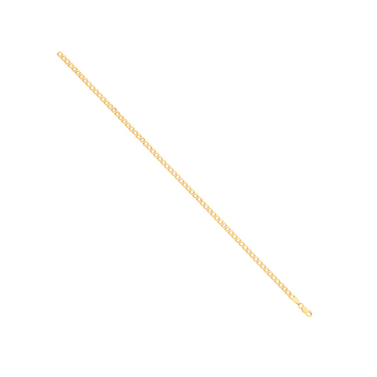 14ct Yellow Gold Hollow Beveled Curb 3.5mm Chain