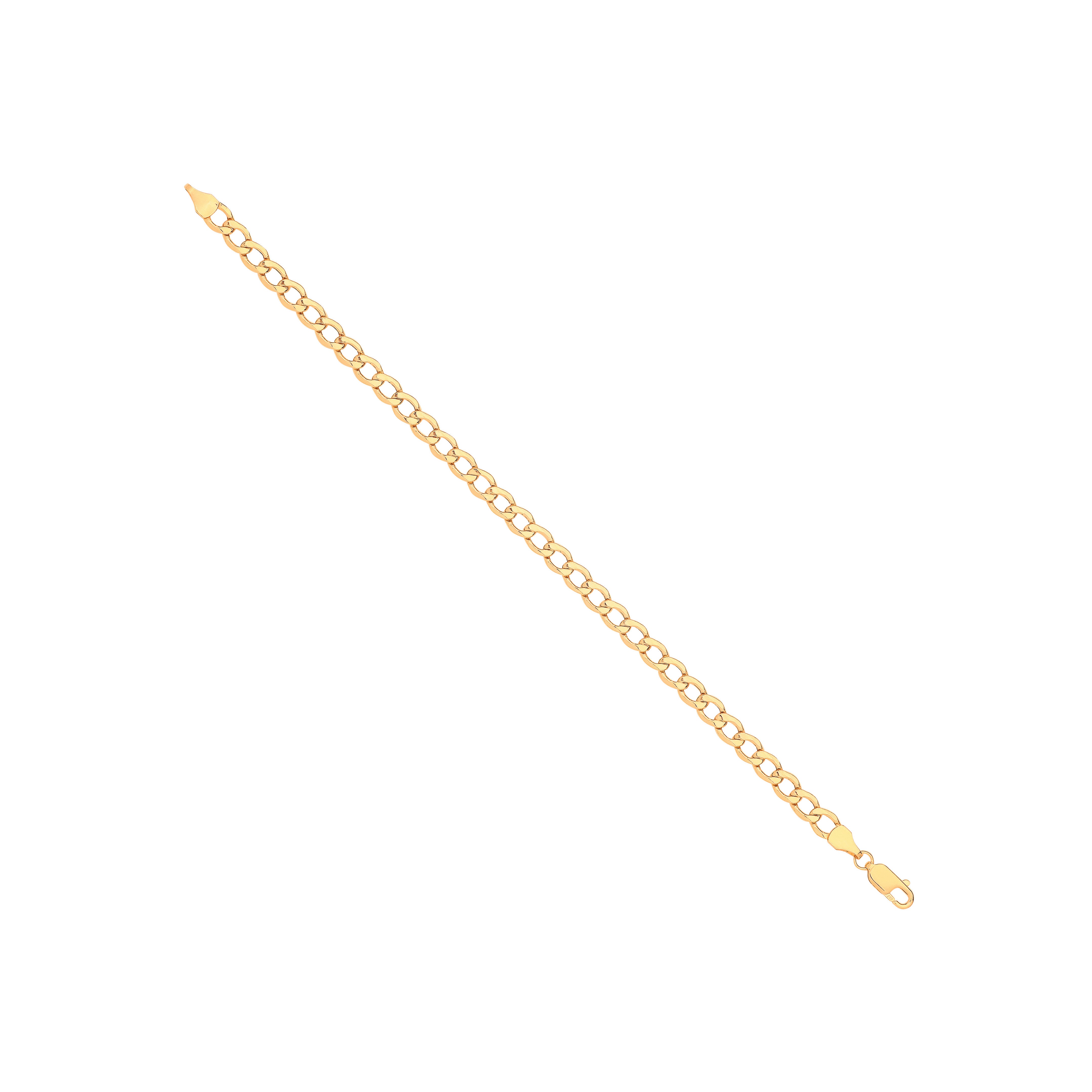 14ct Yellow Gold Hollow Beveled Curb 5.0mm Chain