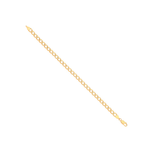 14ct Yellow Gold Hollow Beveled Curb 5.0mm Chain