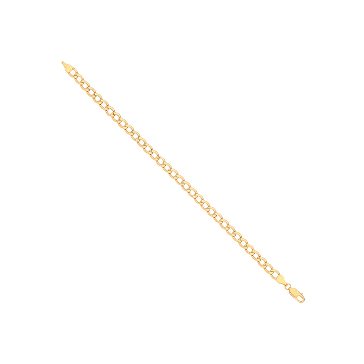 14ct Yellow Gold Hollow Beveled Curb 5.0mm Chain