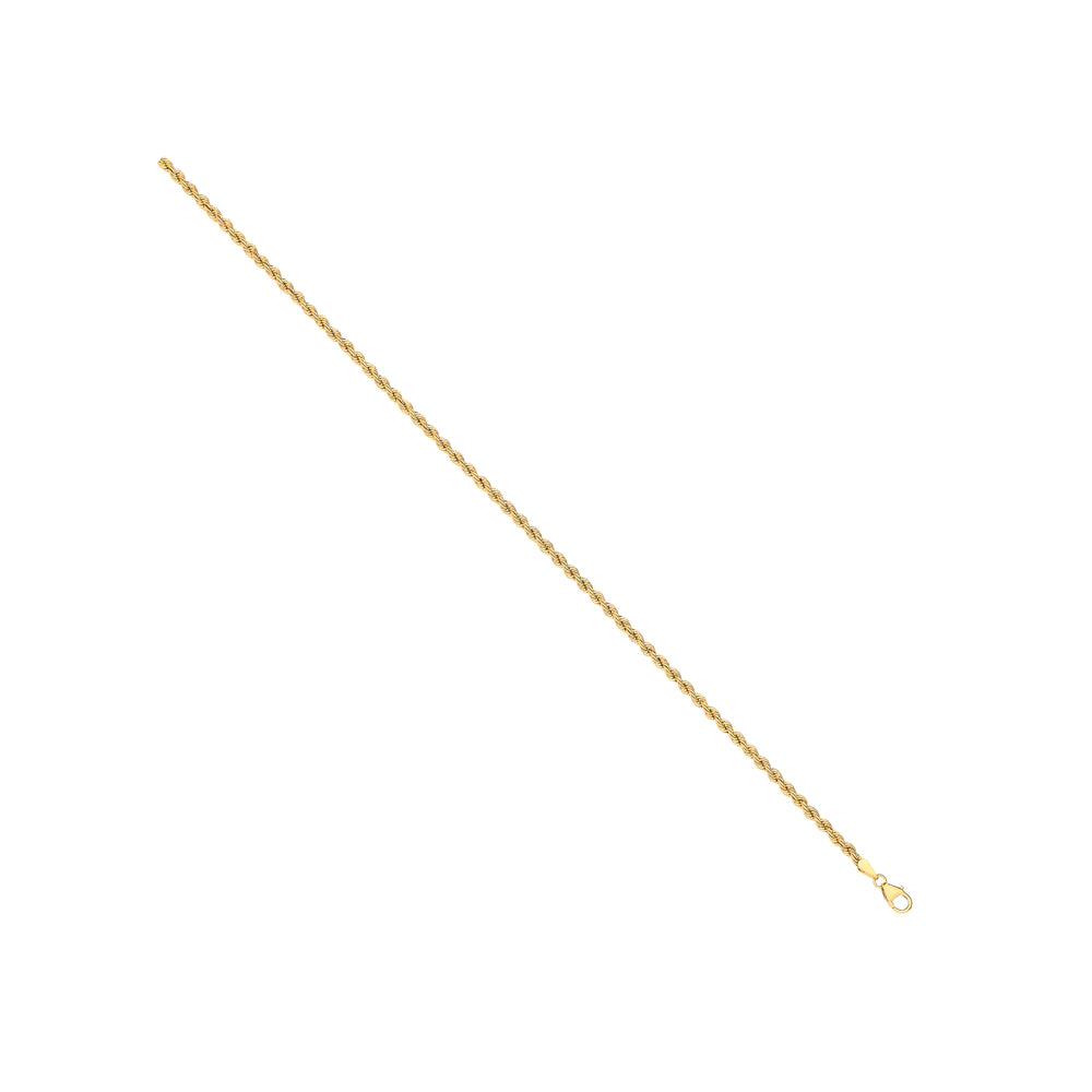 14ct Yellow Gold Hollow Rope 2.7mm Chain