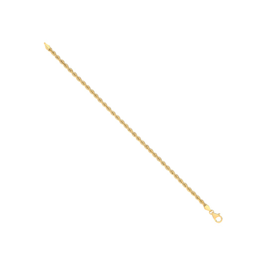 14ct Yellow Gold Hollow Rope 3.3mm Chain