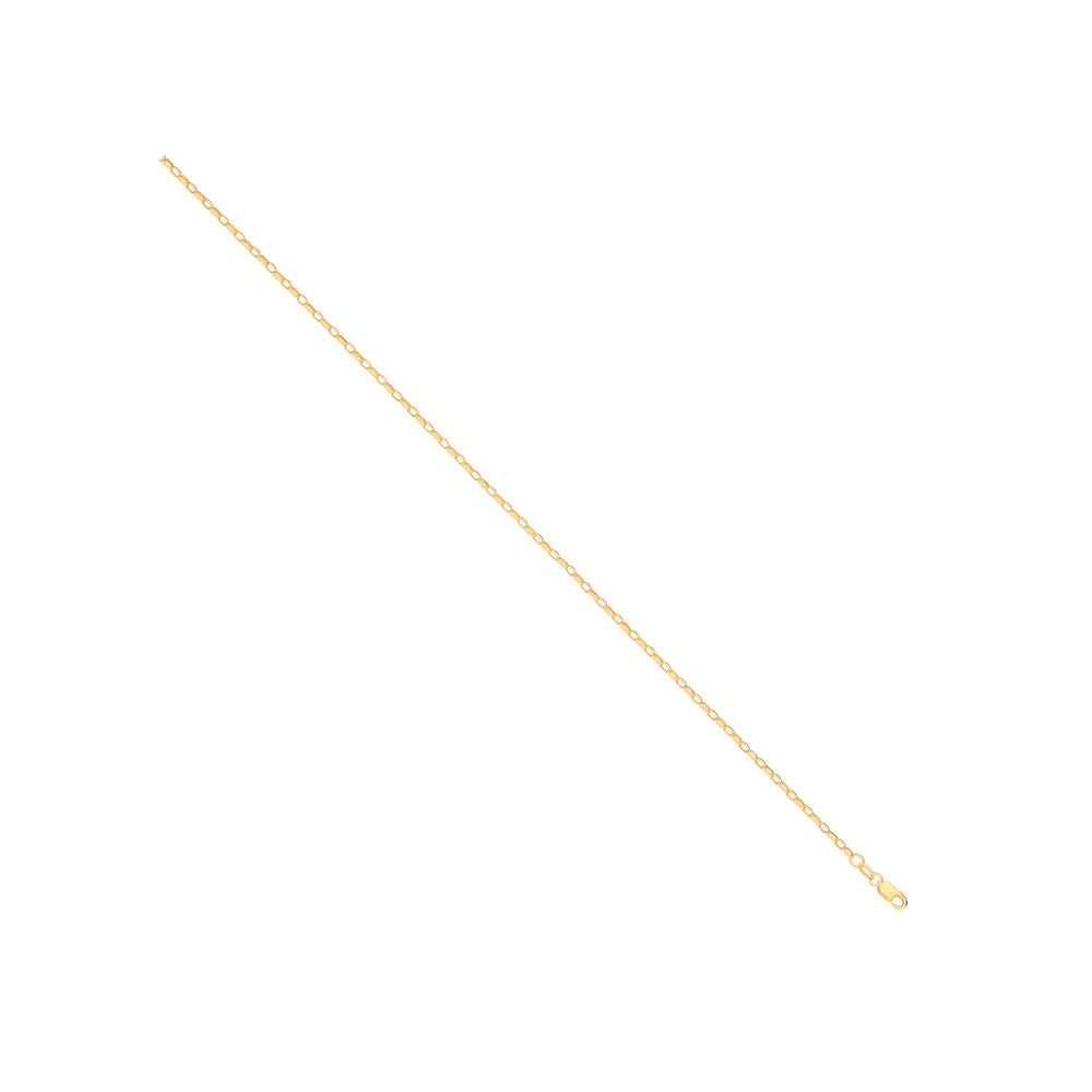 14ct Yellow Gold Hollow Oval Faceted Belcher 2.2mm Chain