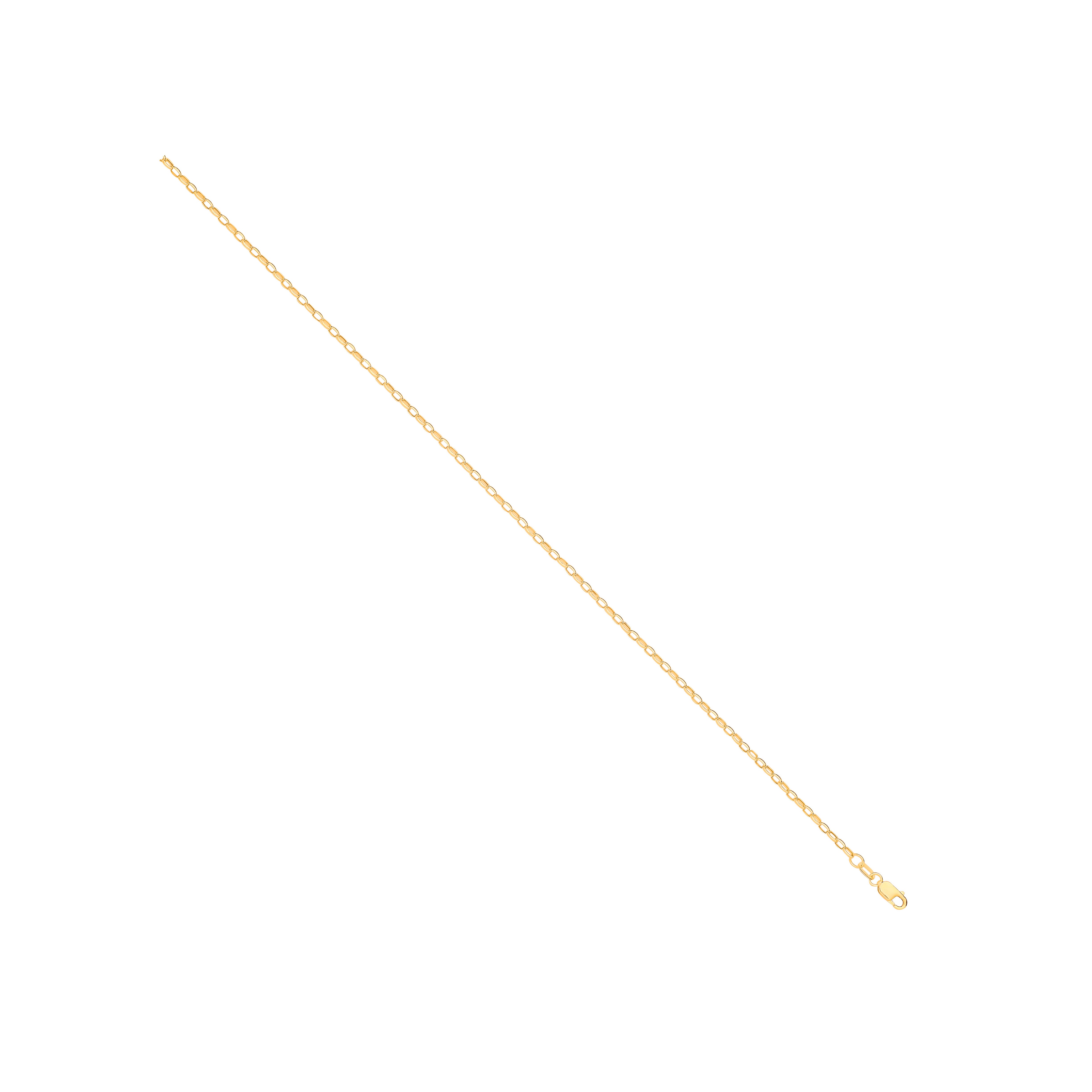 14ct Yellow Gold Hollow Oval Faceted Belcher 2.2mm Chain