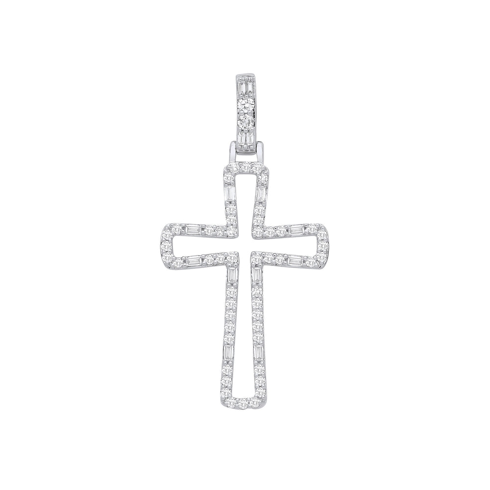9ct White Gold 0.40ctw Cross Pendant