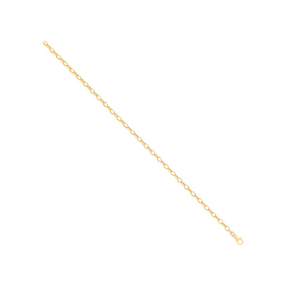 14ct Yellow Gold Hollow Oval Faceted Belcher 3.5mm Chain