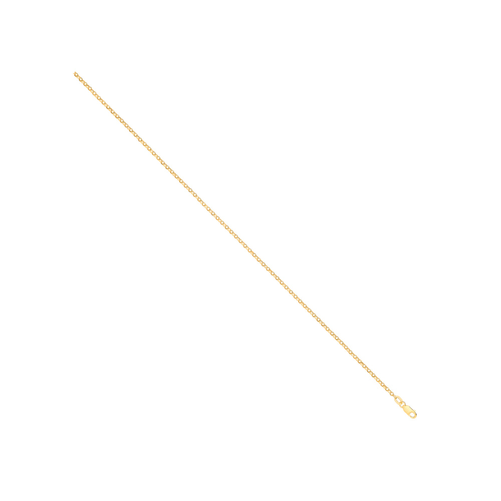 14ct Yellow Gold Hollow Round D/C Belcher 1.9mm Chain