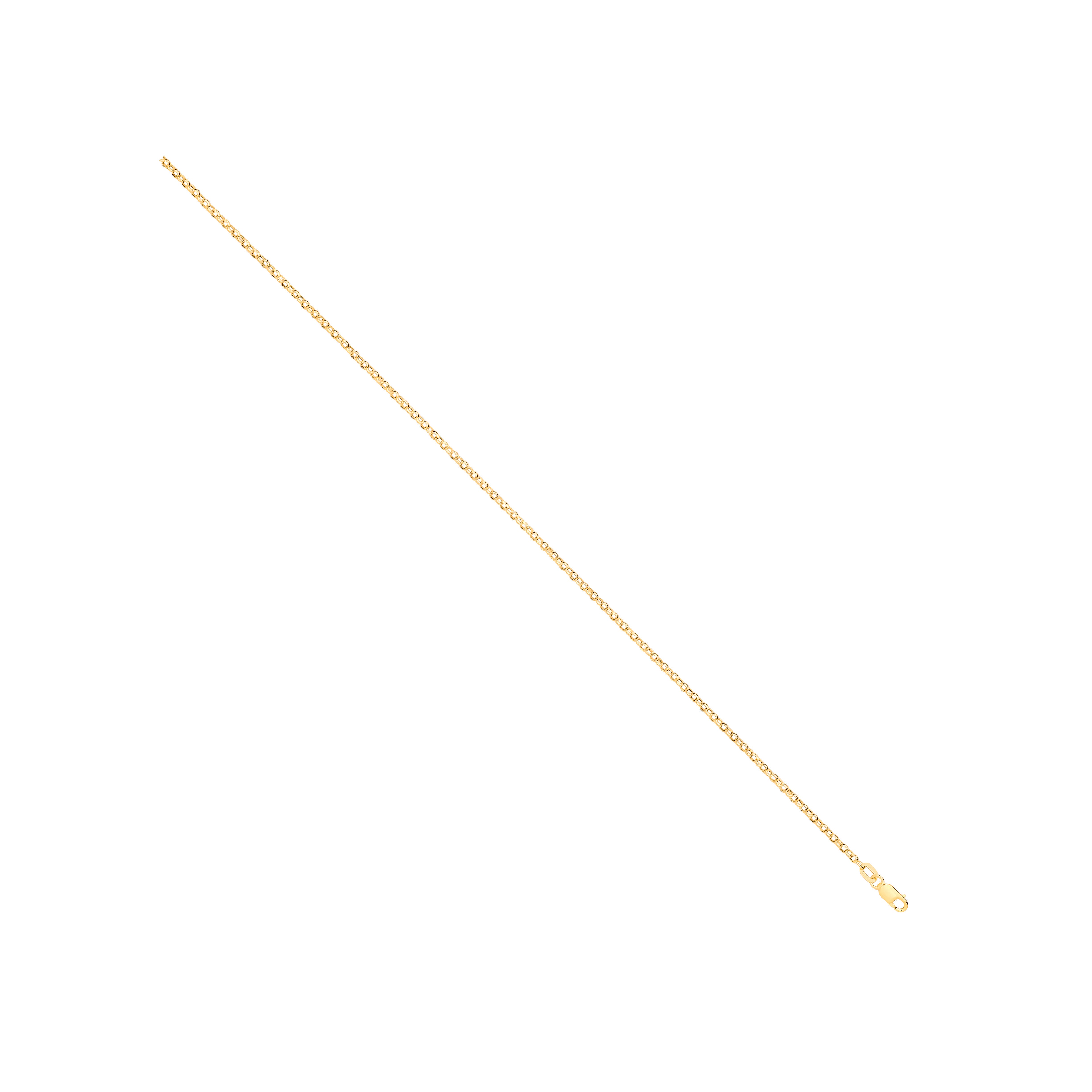 14ct Yellow Gold Hollow Round D/C Belcher 1.9mm Chain