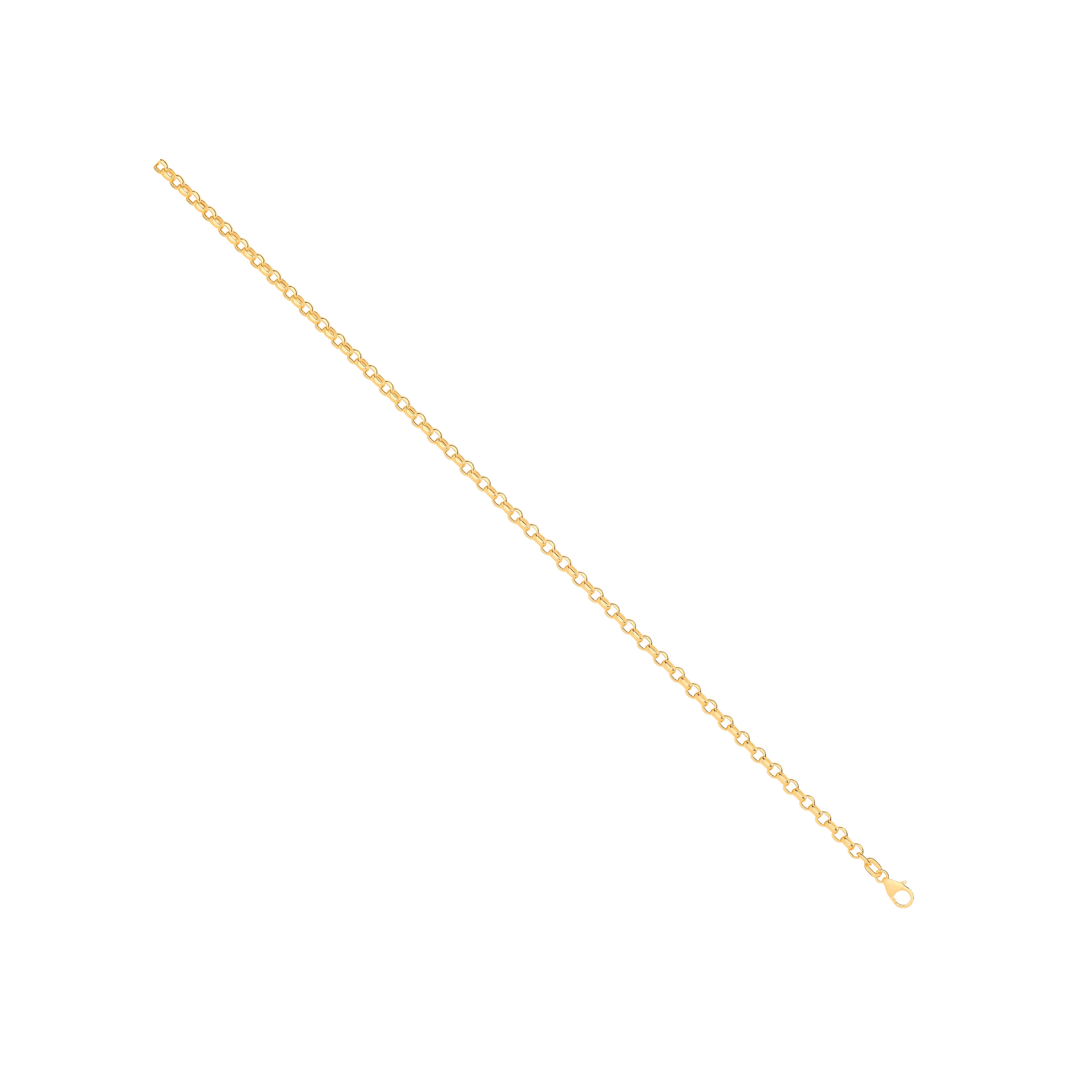 14ct Yellow Gold Hollow Round D/C Belcher 3.3mm Chain