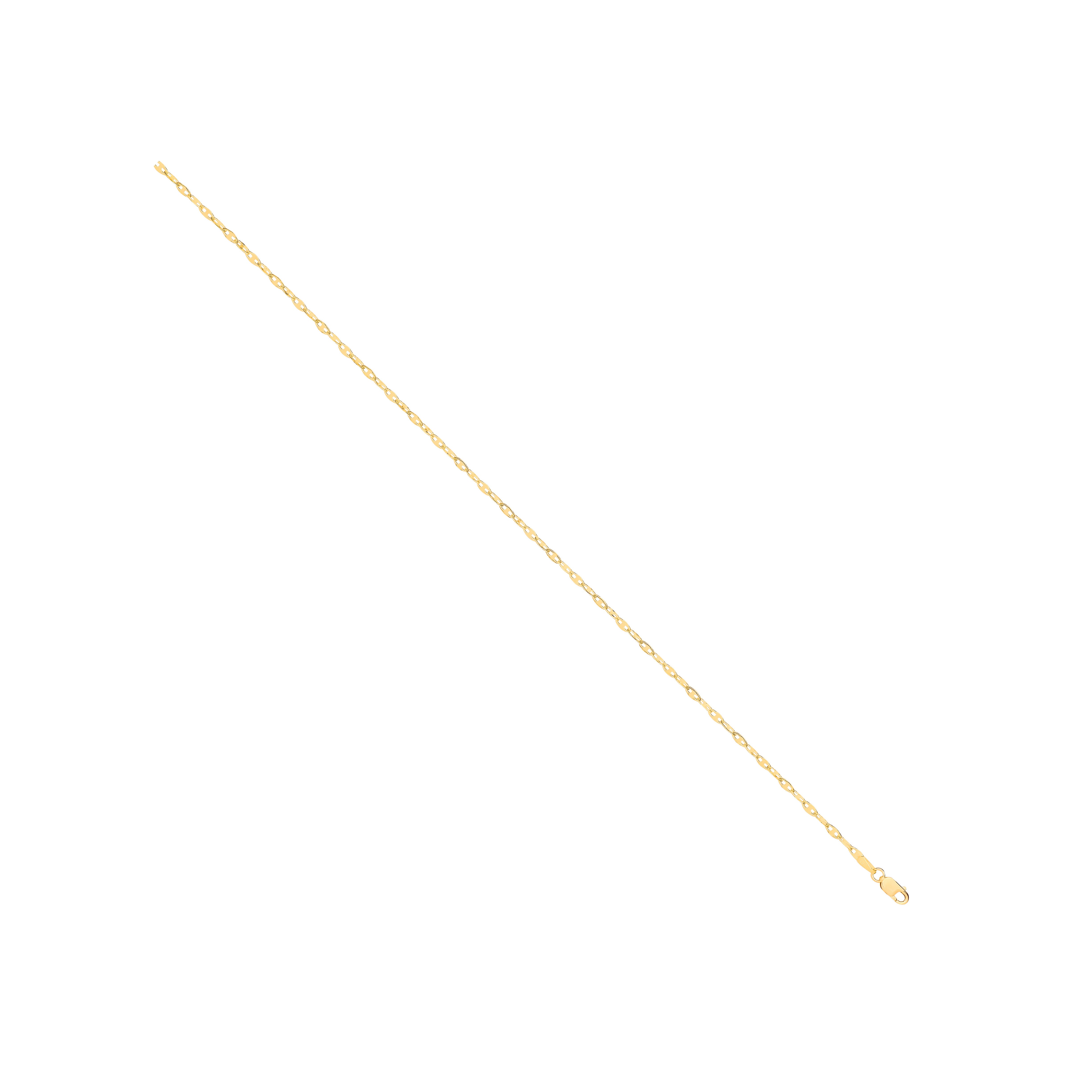 14ct Yellow Gold Hollow Shiny Anchor 2.2mm Chain
