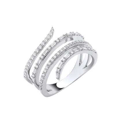 9ct White Gold 0.50ctw Snake Ring